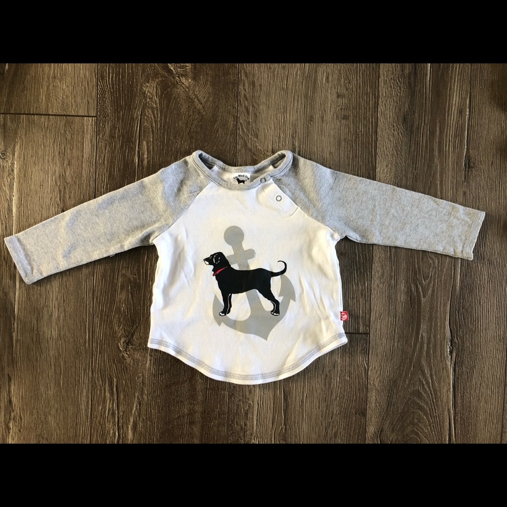 Long Sleeve Black Dog Tee NWOT 12 mo